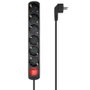Aisens Regleta de 6 Tomas con Interruptor y Cable 1,4 m, Negro